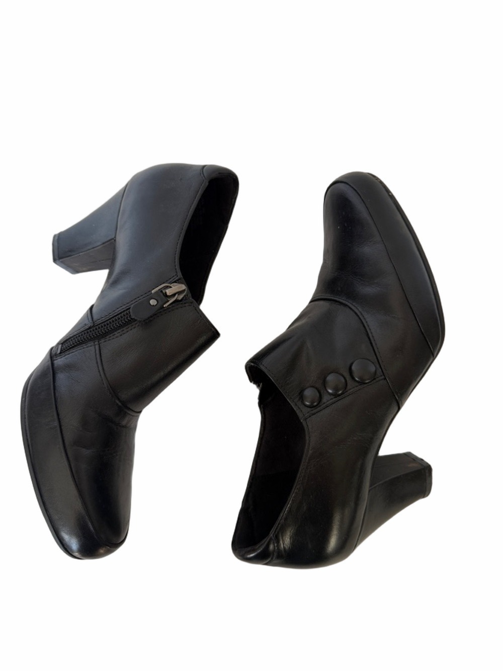 Clarks Women's Emslie Warren Zipper Ankle Boot Size 9 Black Comfort 2.1" Heel